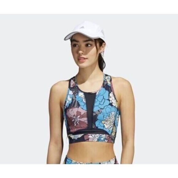 adidas HH9095 Women’s Sz S (A-C) Medium-Support All-Over Print Sports Bra $60 - Picture 5 of 6
